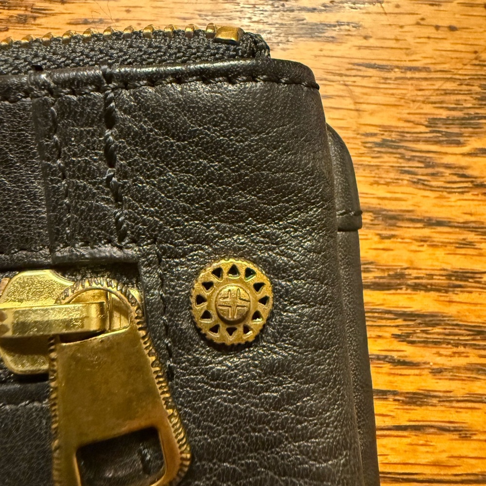 The Sak Black Leather Embossed Wallet with Hidden Wristlet Strap - Picture 8 of 8